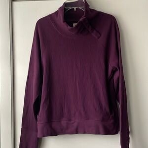 Pact Sz M Funnel Neck Snap Pullover Sweatshirt Lilac Purple Organic Cotton
